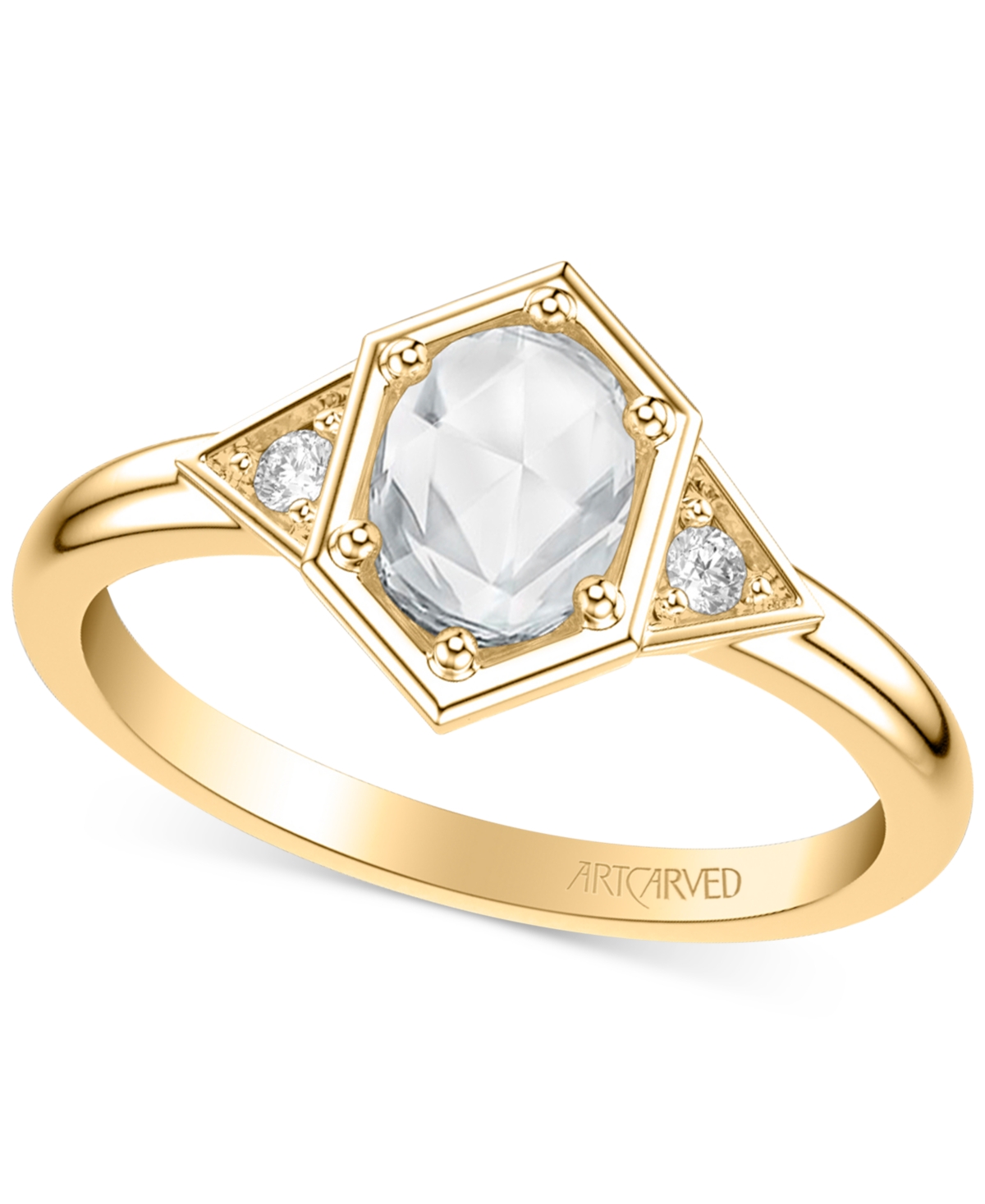 Artcarved Art Carved Diamond Oval Rose-Cut Engagement Ring (1/2 ct. t.w.) in 14k White, Yellow or Rose Gold