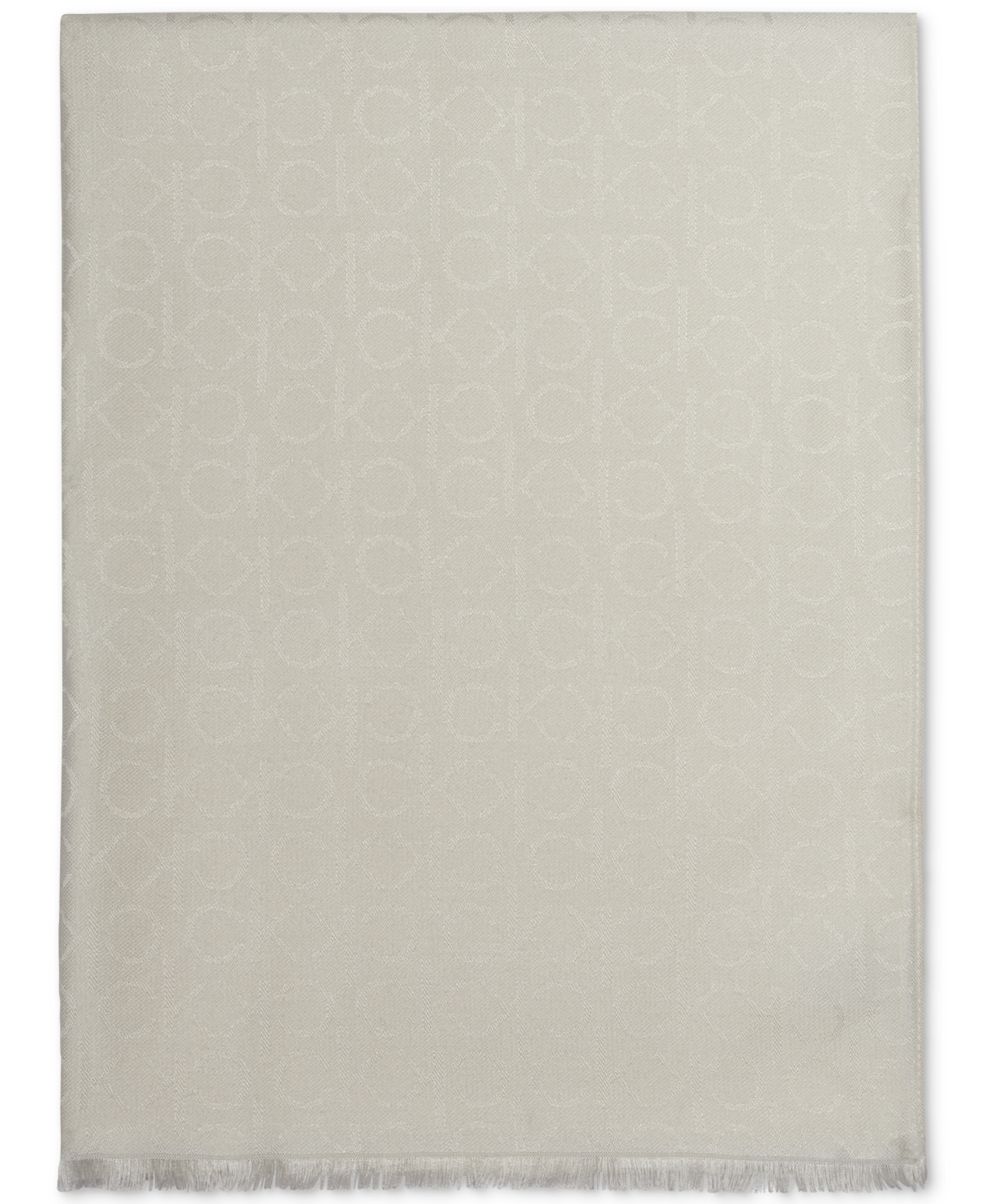 Calvin Klein Monogram Ck Logo-print Pashmina Wrap Scarf In Heathered Mid Grey