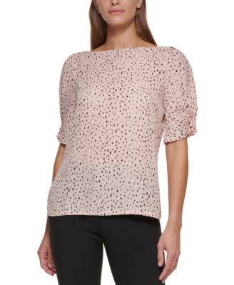 DKNY - Printed Elbow-Sleeve Blouse