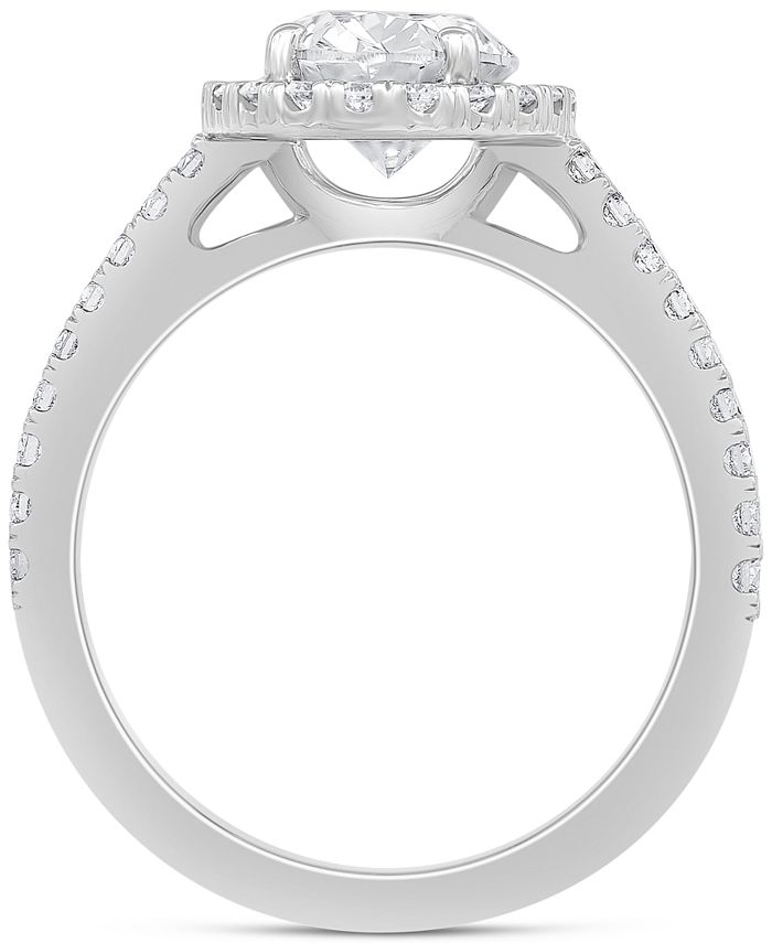 Badgley Mischka - Certified Lab Grown Diamond Oval-Cut Halo Engagement Ring (2-1/2 ct. t.w.) in 14k White Gold