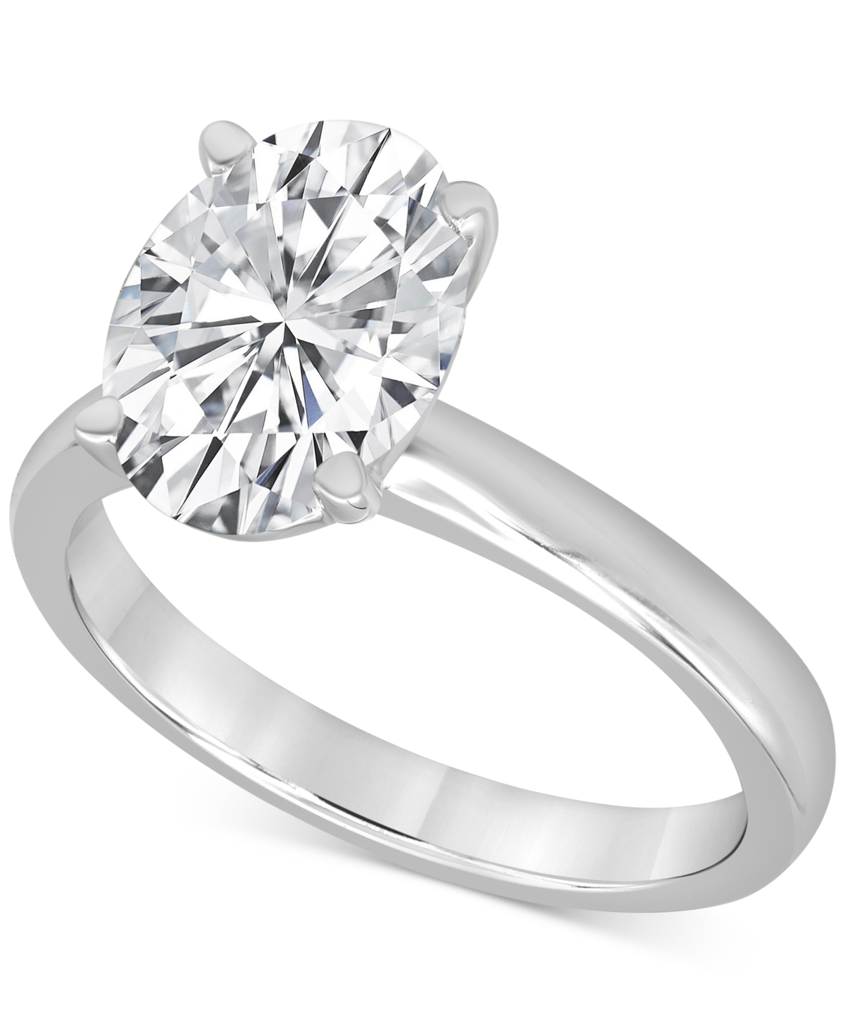 Badgley Mischka Certified Lab Grown Diamond Oval-Cut Solitaire Engagement Ring (3 ct. t.w.) in 14k White Gold
