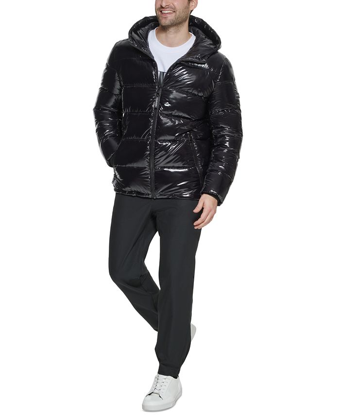 Calvin Klein Men's High Shine Hooded Jacket & Reviews Coats & Jackets