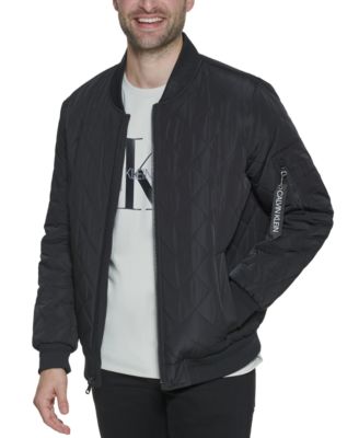 calvin klein men's quilted baseball jacket