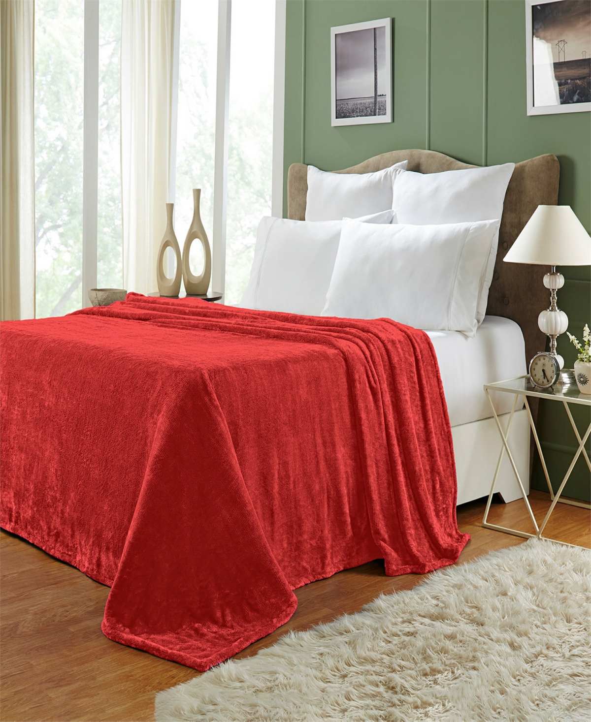 Superior Wrinkle Resistant Plush Fleece Blanket,