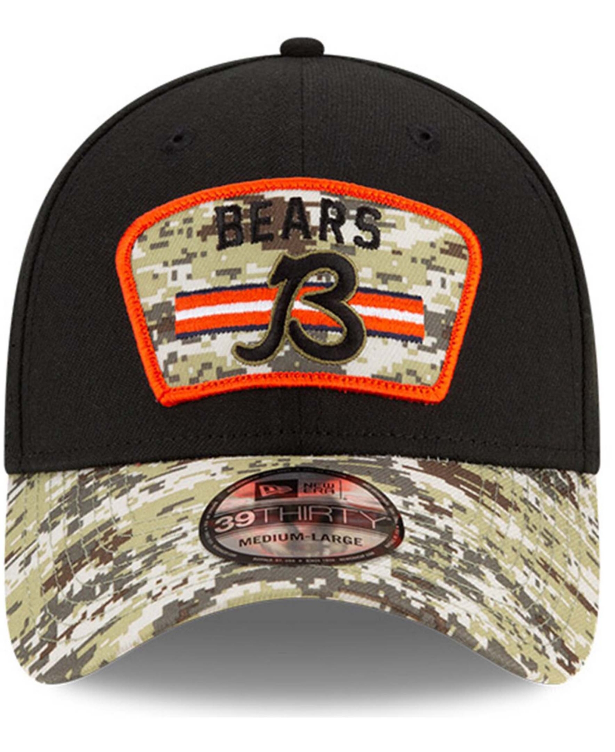 Men's Black-Camouflage Chicago Bears 2021 Salute To Service B 39THIRTY Flex Hat - Black-Camouflage