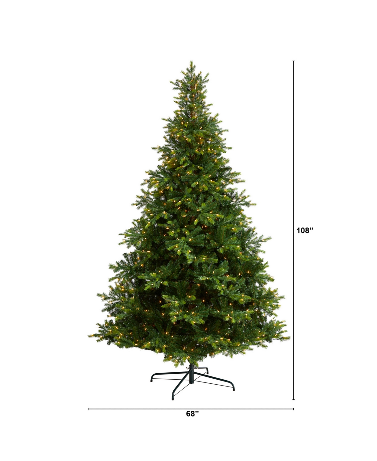 North Carolina Spruce Artificial Christmas Tree with 750 Clear Lights and 1912 Bendable Branches,