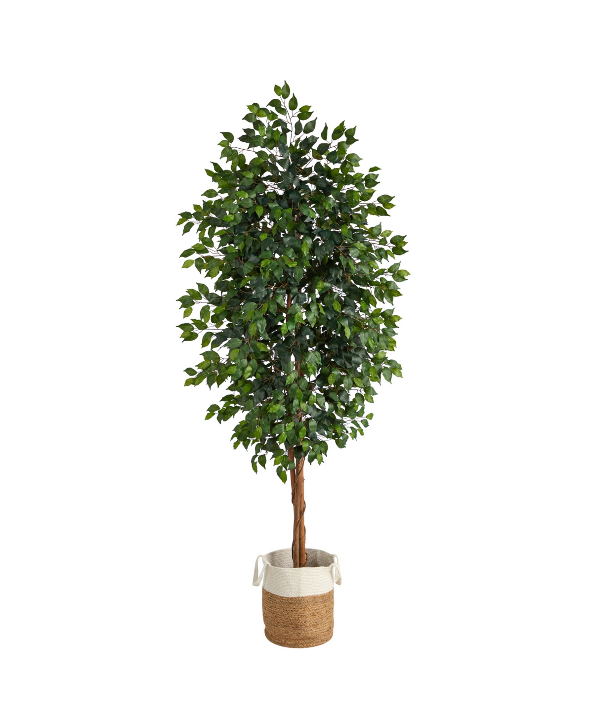 8' Ficus Artificial Tree in Planter - Green