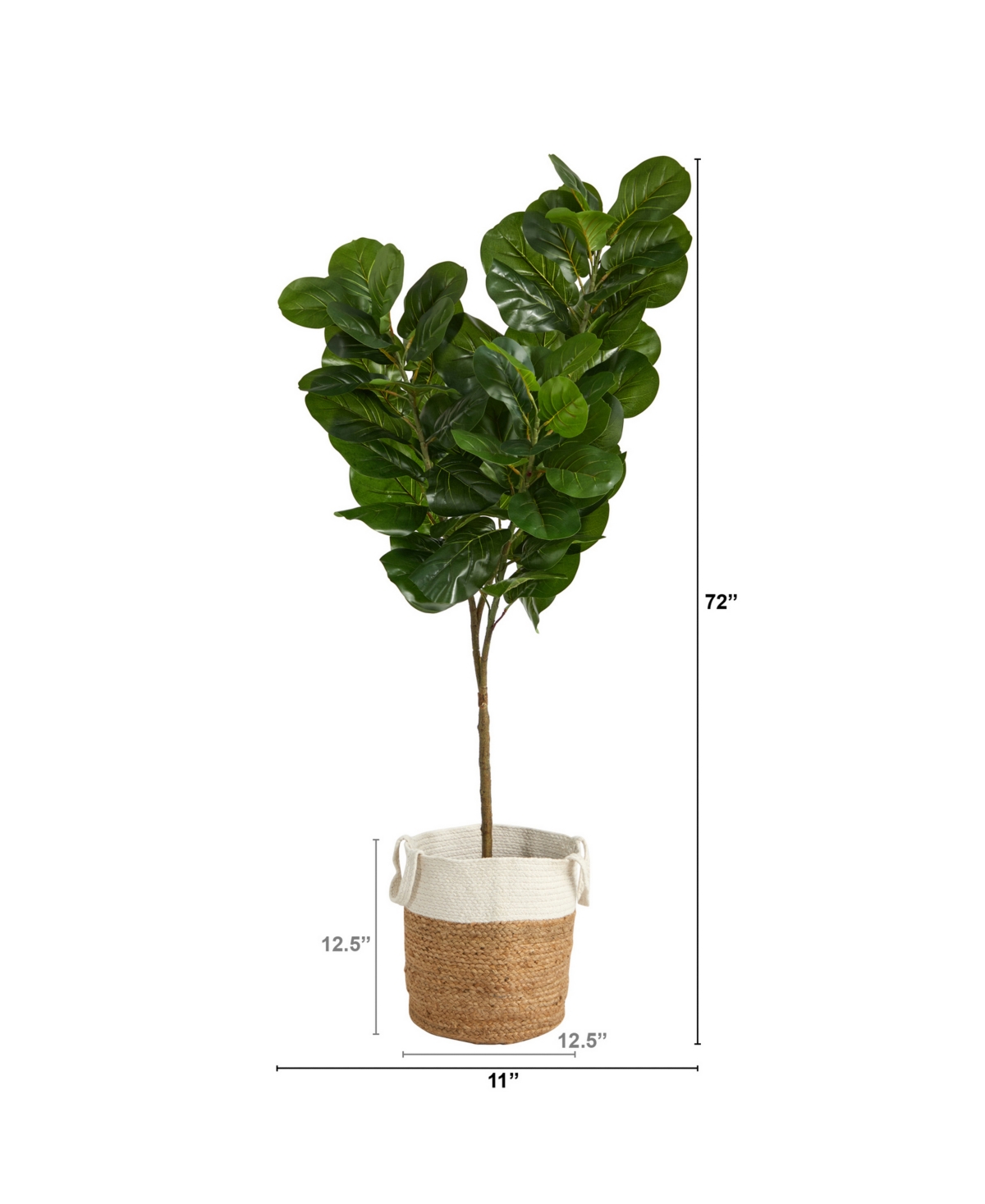Nearly Natural 6' Fiddle Leaf Fig Artificial Tree In Planter In Green