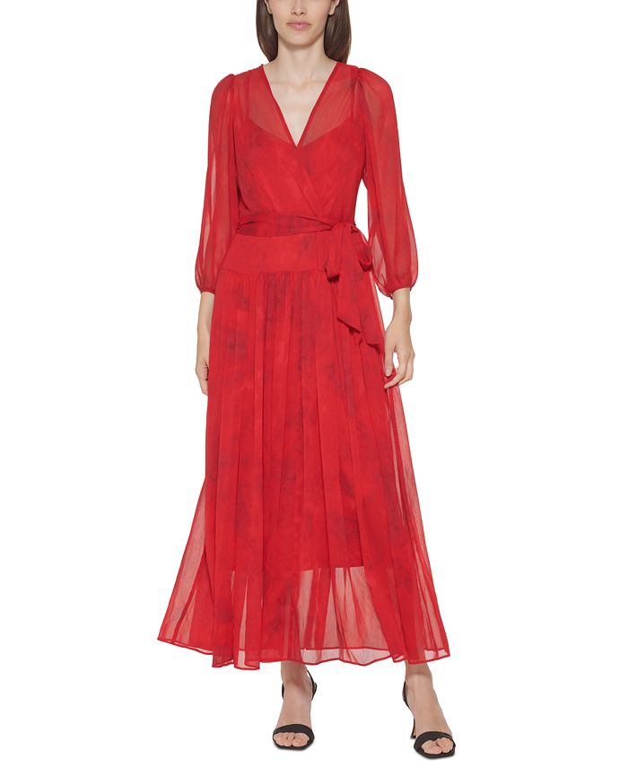 Calvin Klein Printed Maxi Dress & Reviews - Dresses - Women - Macy's