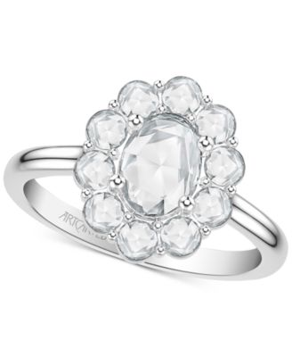 Art Carved Diamond Rose-Cut Oval Halo Engagement Ring (7/8 ct. t.w.) in 14k White, Yellow or Rose Gold