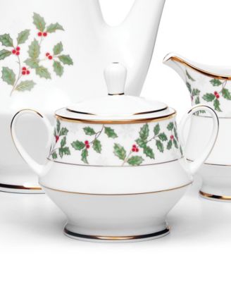 Holly & Berry Gold Sugar & Creamer Set