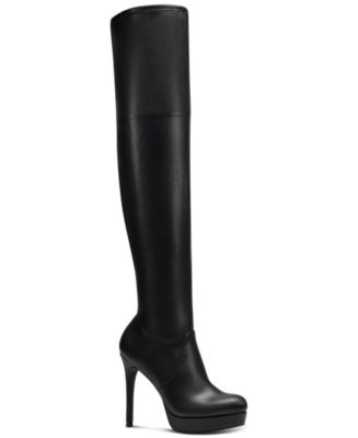 Thalia Sodi Women's Vallie Leather Closed Toe Knee High Fashion Boots Black Size 8.5W main image 1