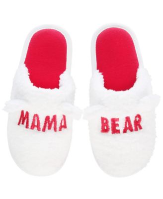 Photo 1 of SIZE L (9-10) Women's Faux-Fur Mama Bear Matching Family Slippers, Created for Macy's