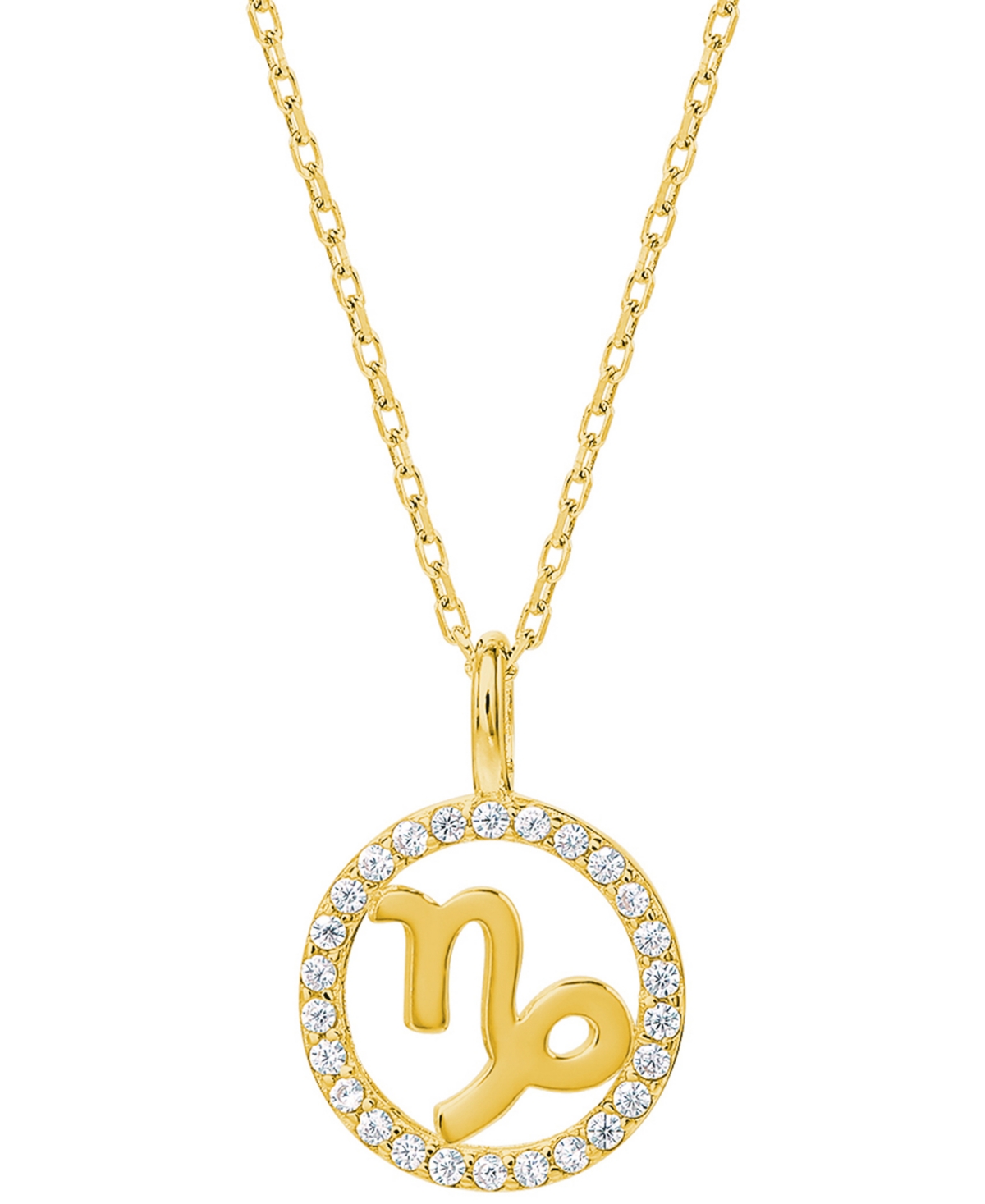 Giani Bernini Cubic Zirconia Zodiac Halo Pendant Necklace in 18k Gold-Plated Sterling Silver, Created for Macy's