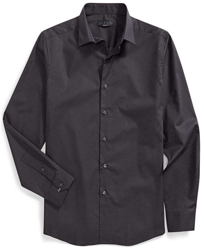 Alfani Men's Slim Fit Houndstooth Dress Shirt, Created for Macy's