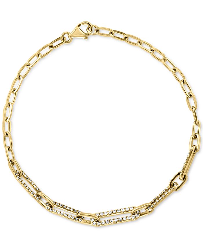 EFFY Collection - Diamond Paperclip Link Bracelet (1/2 ct. t.w.) in 14k Gold
