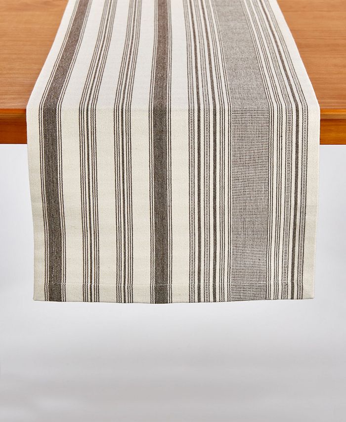 Tableau Hammond Stripe Birch Woven Table Runner, 72" x 14" Macy's