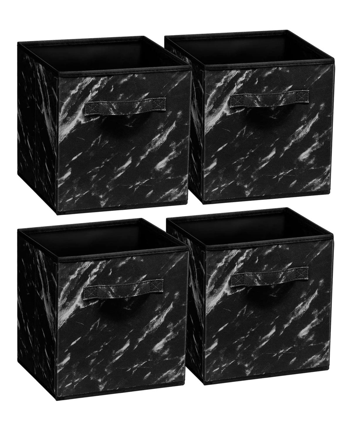 Foldable Storage Cube Bins, Set of 4 - Black