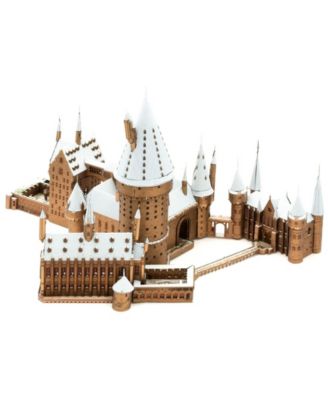 Metal Earth Premium Series Iconx 3D Metal Model Kit - Harry Potter Hogwarts In Snow, 4 Piece