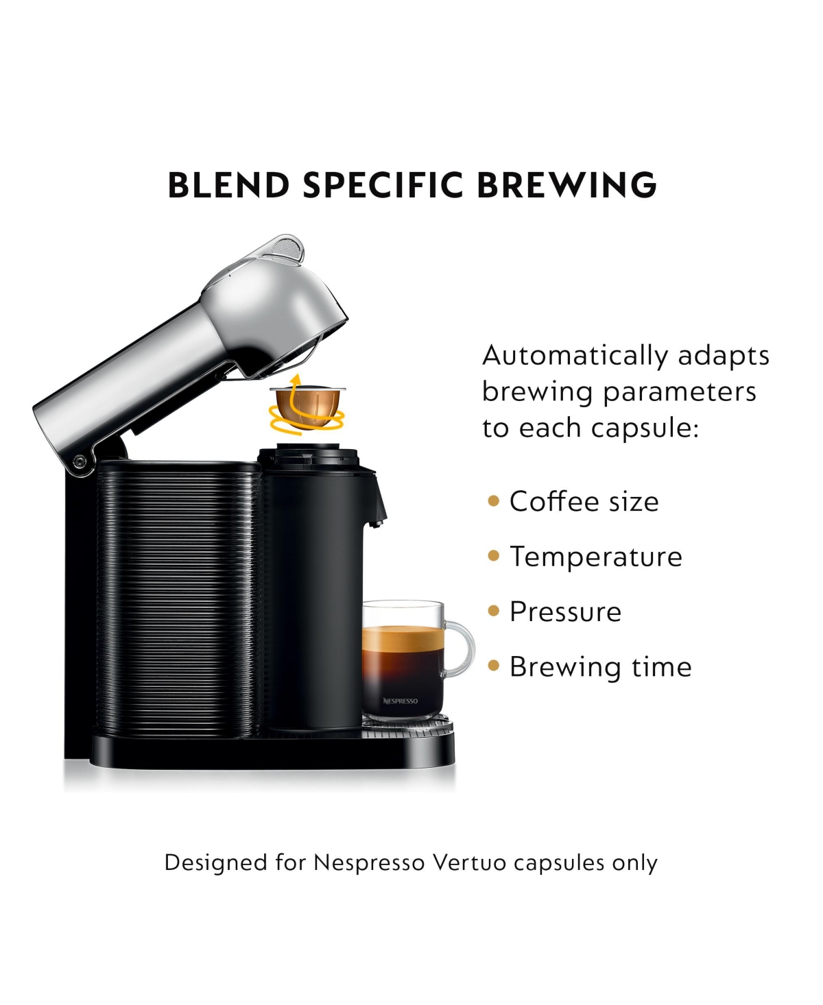 Nespresso Vertuo Coffee and Espresso Machine by Breville, Chrome with Aeroccino Milk Frother