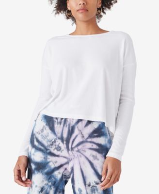Lucky Brand - Ribbed Cropped Long-Sleeve Top