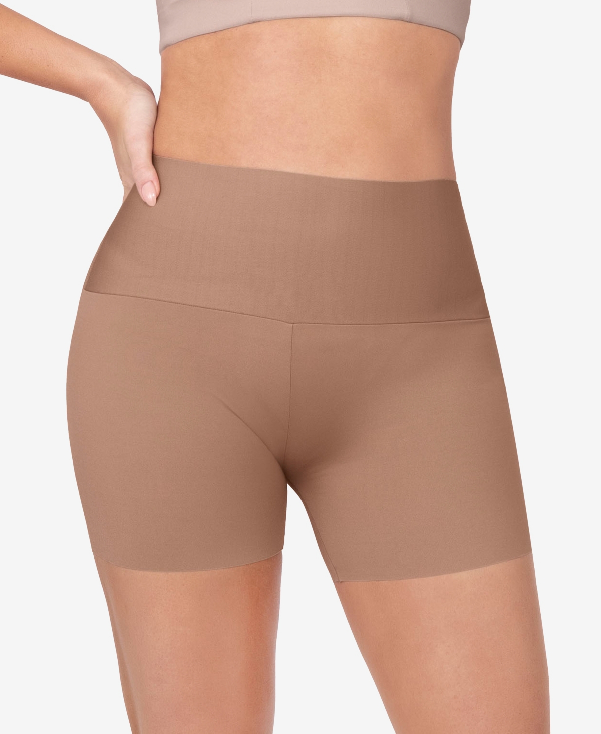 Women's Stay-In-Place Seamless Slip Shorts - Brown