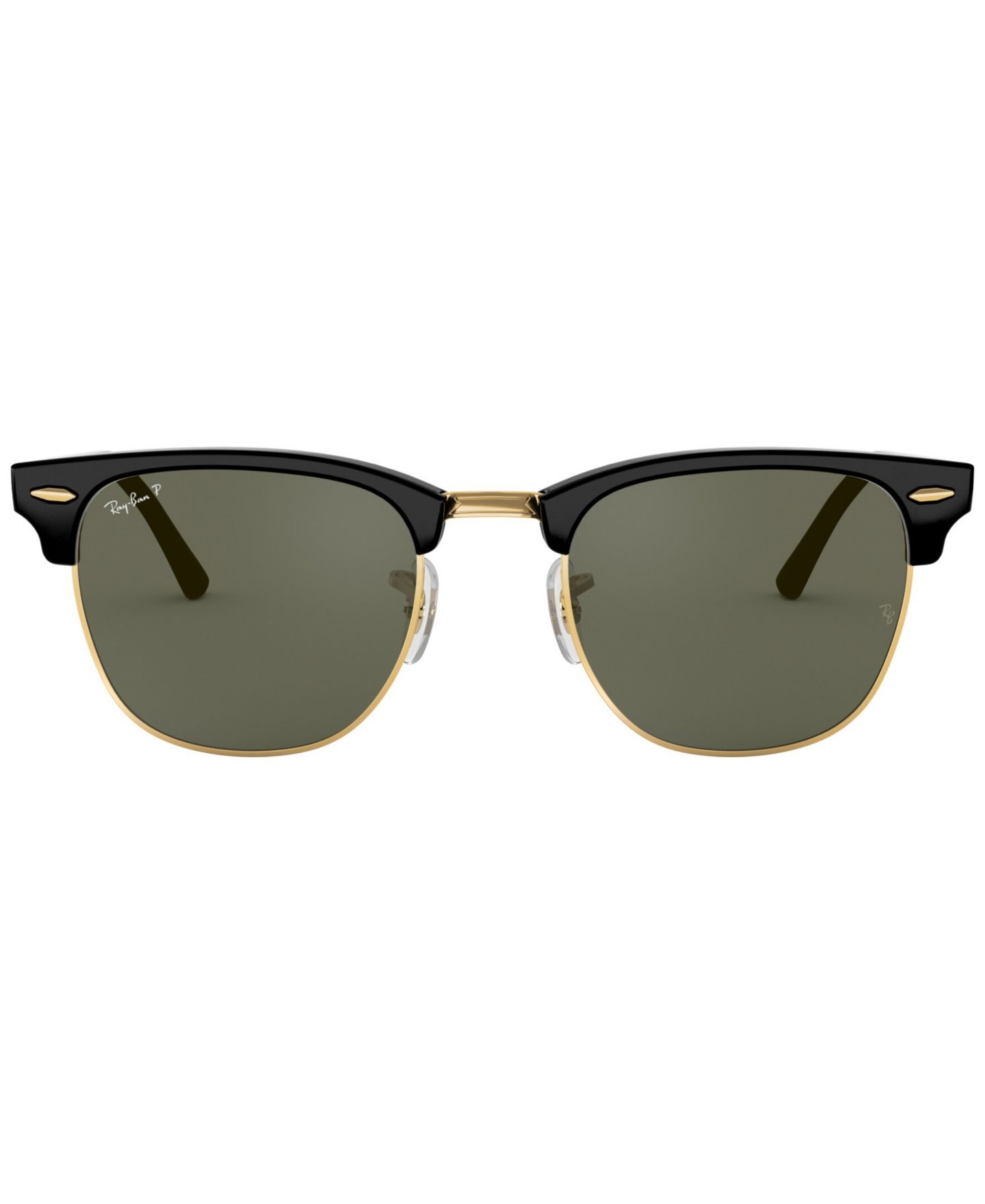 Солнцезащитные очки Ray-Ban Unisex Polarized Low Bridge Fit Sunglasses, RB3016F Clubmaster Classic 55, цвет: Чёрный — фото 7