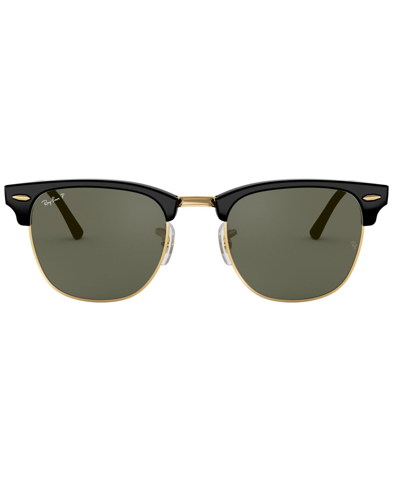 Unisex Polarized Low Bridge Fit Sunglasses, RB3016F CLUBMASTER CLASSIC 55