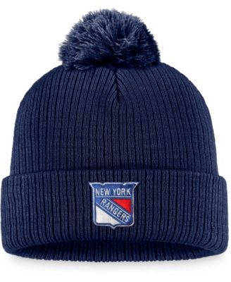 Men's Navy New York Rangers Core Primary Logo Cuffed Knit Hat with Pom