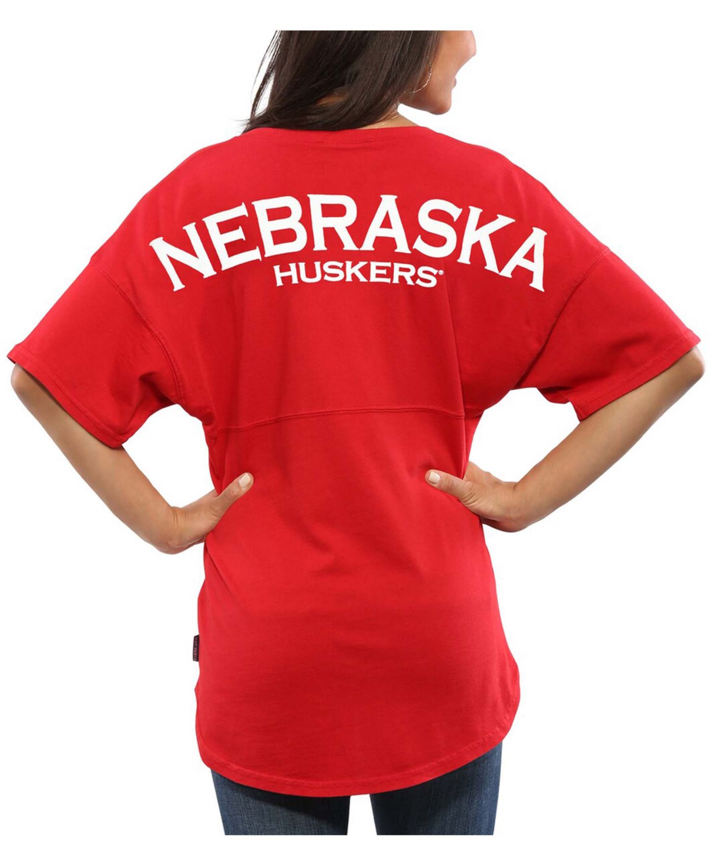 Женская футболка Spirit Jersey Scarlet Nebraska Huskers Oversized — фото 4