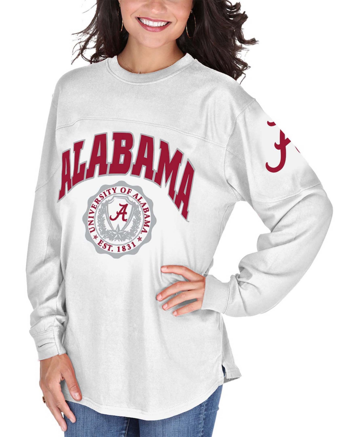 Women'sAlabama Crimson Tide Edith Long Sleeve T-shirt - White