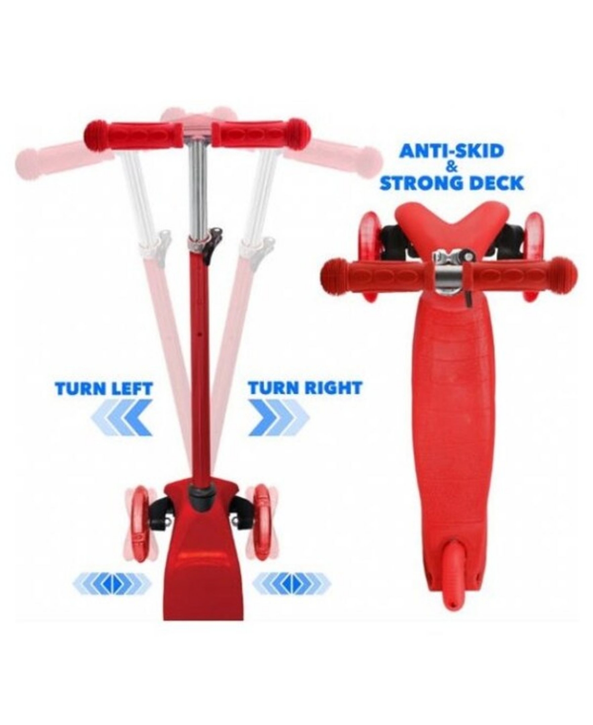 Shop Rugged Racers Mini 3 Wheel Scooter With Led Lights In Red