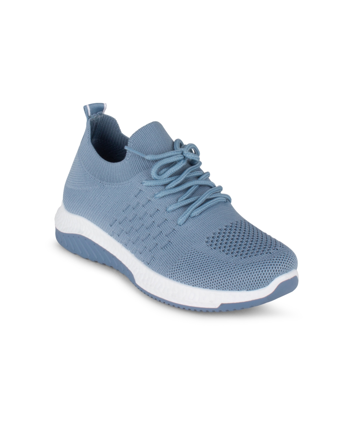 Women's Free Lace-up Sneaker - Gray- Polyester Stretch Knit