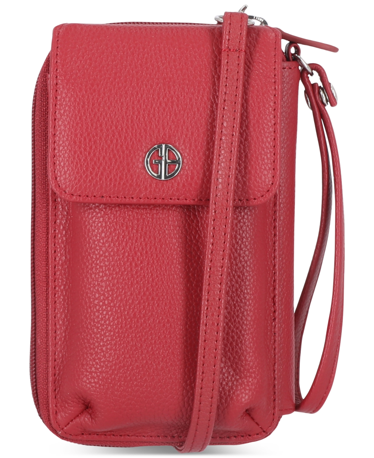 Softy Leather Tech Crossbody Wallet, Created for Macy's - Red