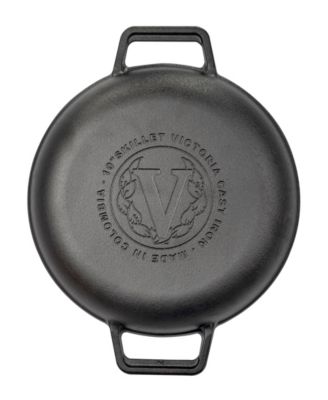 10" Round Skillet with Double Loop Handles, Seasoned