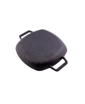 10in Square Grill Pan with Double Loop Handles, Seasoned