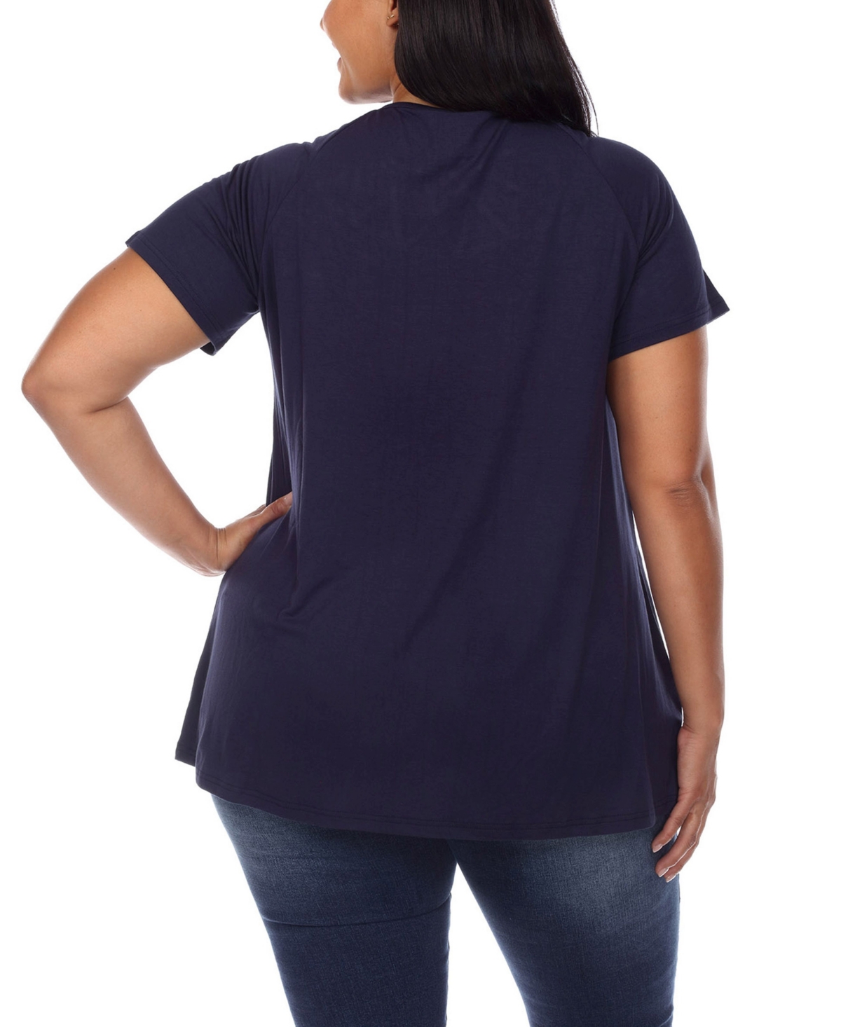 White Mark Plus Size Crisscross Cutout Short Sleeve Top