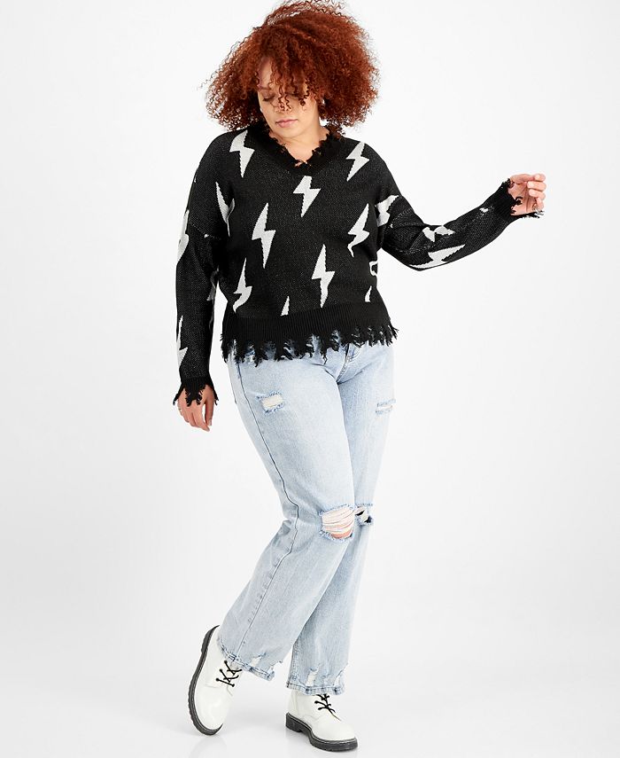 Plus size deals distressed sweater