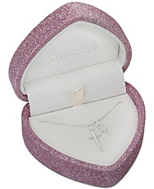 Cubic Zirconia Two Cross 18" Pendant Necklace in Sterling Silver, Created for Macy's