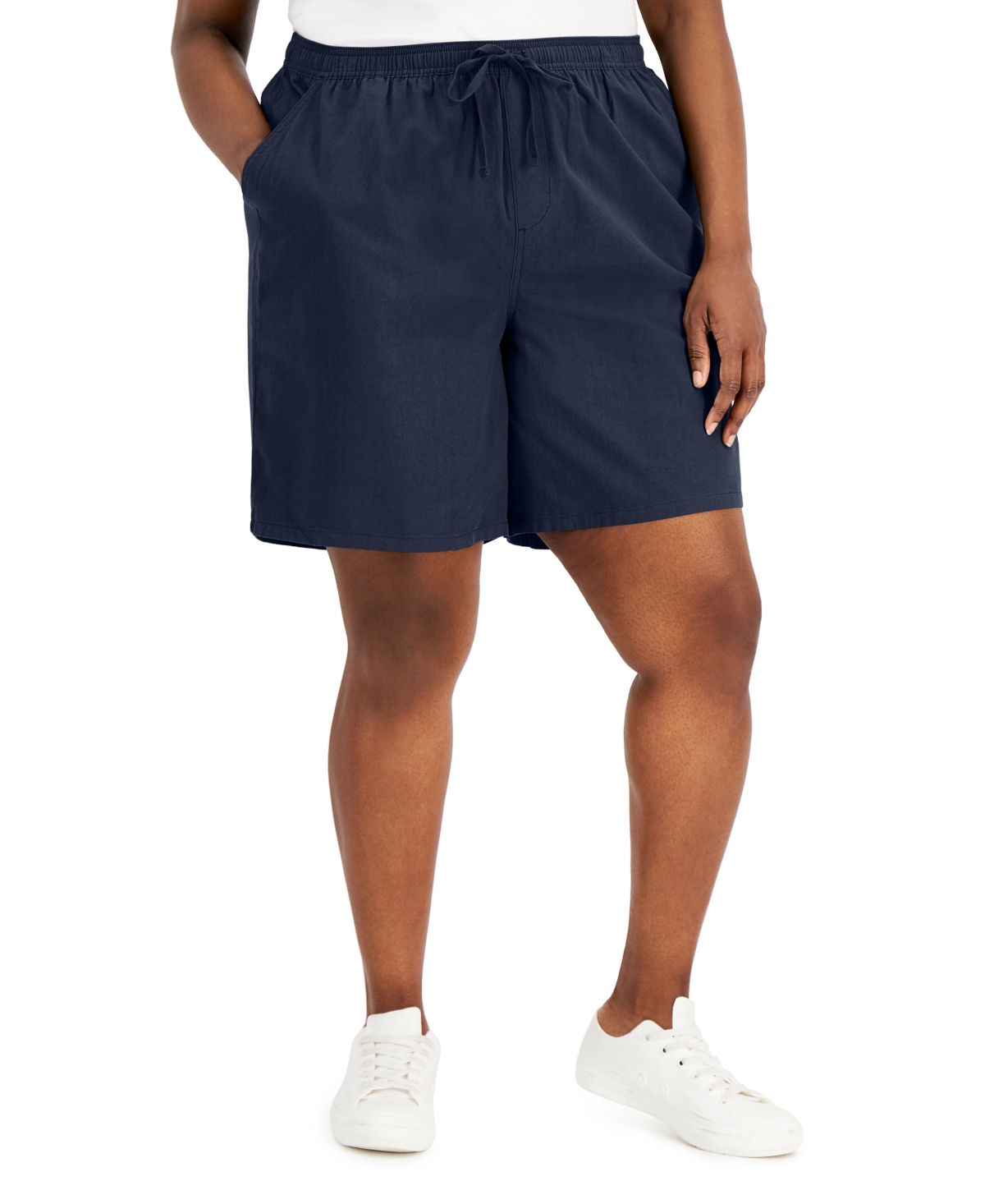 Karen Scott Plus Size Gemma Cotton Shorts, Created for Macy's