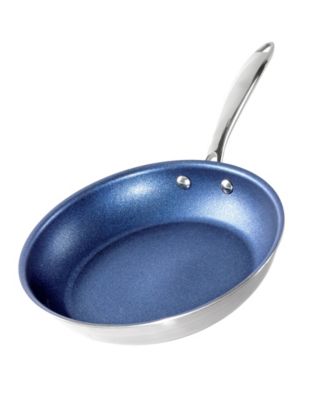 Granite Stone Diamond - 12 in. Blue Stainless Steel Tri-Ply Base Nonstick Fry Pan