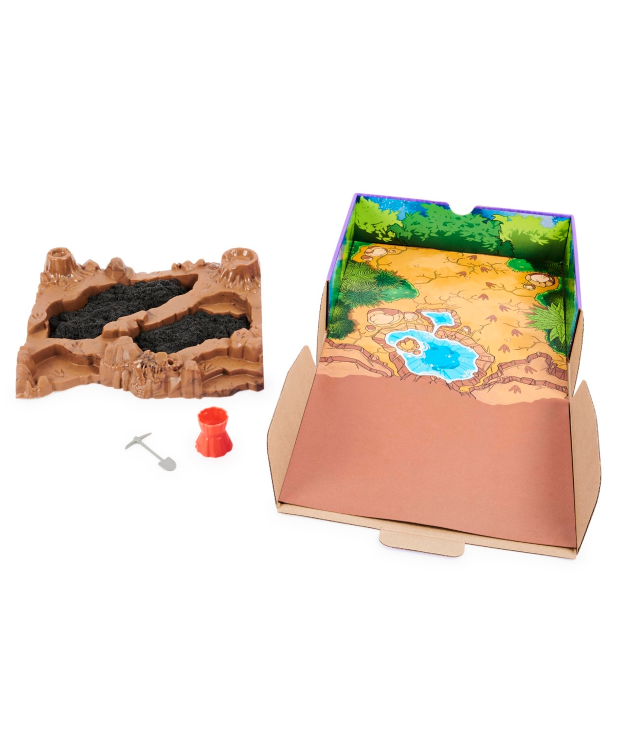 Kinetic Sand, Dino Dig Playset with 10 Hidden Dinosaur Bones to Discover - Multi-color