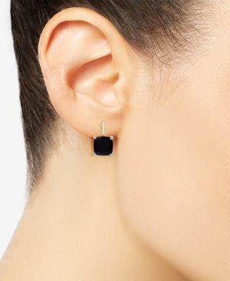 Onyx & Diamond Accent Drop Earrings in 14k Gold-Plated Sterling Silver