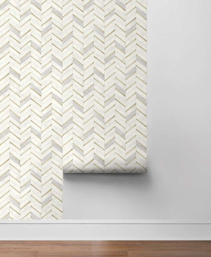 NextWall Chevron Marble Tile Peel and Stick Wallpaper - Macy's