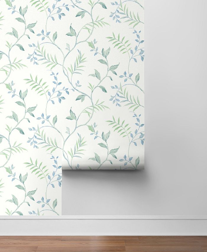 NextWall Watercolor Leaf Trail Peel and Stick Wallpaper Macy's