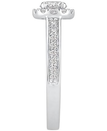 Macy's - IGI Certified Diamond Halo Bridal Set (1-3/8 ct. t.w.) in 14k White Gold