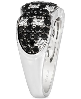 Black Diamond (7/8 ct. t.w.) & Nude Diamond (1/5 ct. t.w.) Scattered-Look Cluster Ring in 14k White Gold