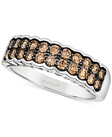 Chocolate Diamond Double Row Band (3/4 ct. t.w.) in 14k White Gold