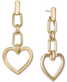 Gold-Tone Open Heart Large Link Drop Earrings, Created for Macy's