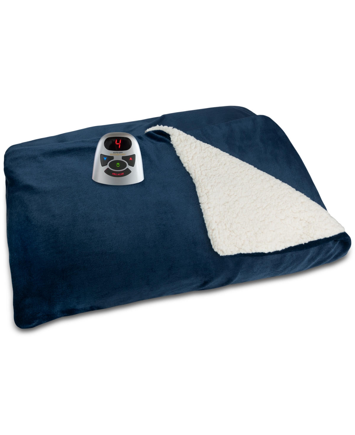 Biddeford Heated Velour Sherpa Blanket, Twin Bedding
